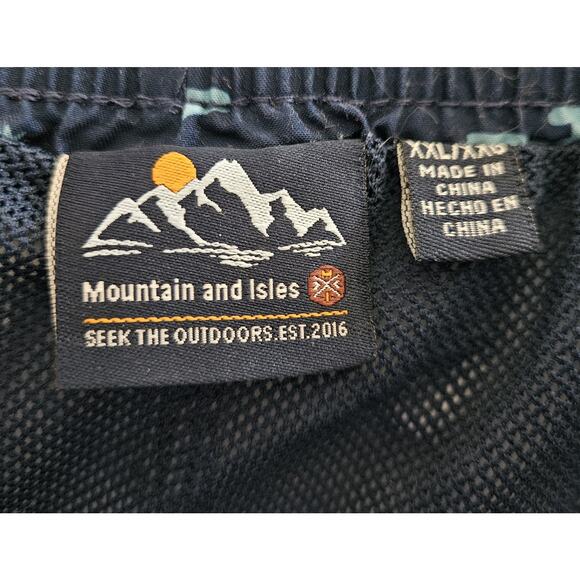MOUNTAIN AND ISLES Men XXL 2XL Swim Trunks Shorts Blue Alligators Mesh Lined 8" - Picture 3 of 6